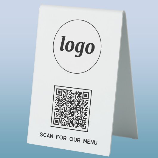 Plaque De Table Logo de code QR Entreprise Scannez pour le menu