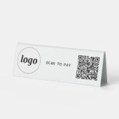 Plaque De Table Logo de code QR Entreprise Scannez pour payer (Recto)