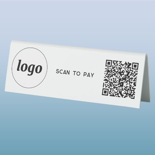 Plaque De Table Logo de code QR Entreprise Scannez pour payer