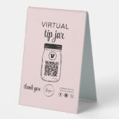 Plaque De Table Logo de code QR Jar de conseil virtuel rose (Recto)