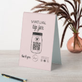 Plaque De Table Logo de code QR Jar de conseil virtuel rose (En SItu (Tableau))
