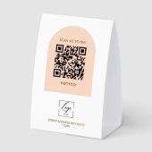 Plaque De Table Logo de code QR photo rose d'architecture moderne, (Verso)