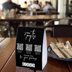 Plaque De Table Logo de l'entreprise de paiement par code QR Moder