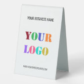 Plaque De Table Logo de l'entreprise personnalisée Texte Table d'a (Verso)