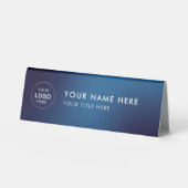 Plaque De Table logo de l'entreprise plaque de nom du bureau, nom  (Recto)