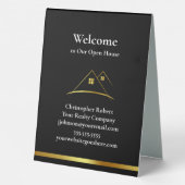 Plaque De Table Logo de maison d'or moderne Immobilier (Verso)