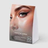 Plaque De Table Logo de script QR Code Photo Maquilleuse (Recto)