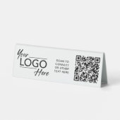 Plaque De Table Logo de société moderne Code QR (Verso)