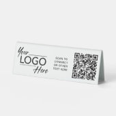 Plaque De Table Logo de société moderne Code QR (Recto)