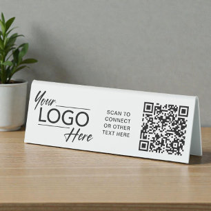 Plaque De Table Logo de société moderne Code QR