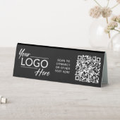 Plaque De Table Logo de société moderne Code QR Noir (En SItu (Tableau))