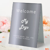 Plaque De Table Logo d'entreprise argenté ouvert fermé (In SItu (Mariage))