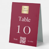 Plaque De Table Logo d'entreprise blanc Bourgogne Numéro de table (Verso)