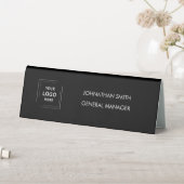 Plaque De Table Logo d'entreprise | Bureau moderne noir profession (En SItu (Tableau))