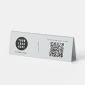 Plaque De Table Logo d'entreprise Code QR moderne personnalisé (Verso)