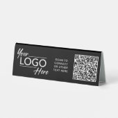 Plaque De Table Logo d'entreprise Code QR Noir (Verso)