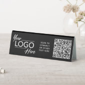 Plaque De Table Logo d'entreprise Code QR Noir (En SItu (Tableau))