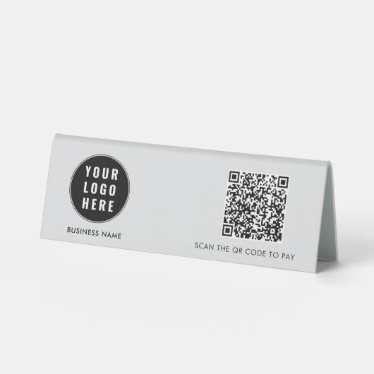 Plaque De Table Logo d'entreprise Code QR personnalisé pour le com (Recto)