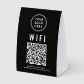 Plaque De Table Logo d'entreprise code QR Wifi Noir (Recto)