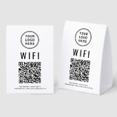 Plaque De Table Logo d'entreprise de code QR WiFi (Recto/verso)