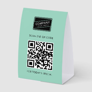 Plaque De Table Logo d'entreprise et code QR personnalisé
