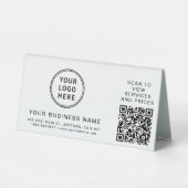 Plaque De Table Logo d'entreprise moderne Code QR (Recto)