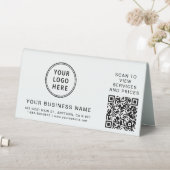 Plaque De Table Logo d'entreprise moderne Code QR (En SItu (Tableau))