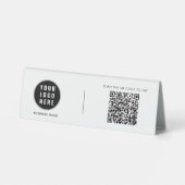 Plaque De Table Logo d'entreprise moderne Simple QR Code Société (Verso)