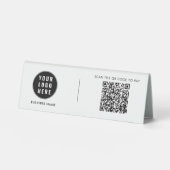 Plaque De Table Logo d'entreprise moderne Simple QR Code Société (Recto)