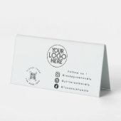Plaque De Table Logo d'entreprise personnalisé simple Code QR Médi (Recto)