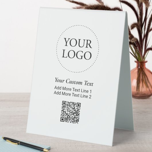 Plaque De Table Logo d'entreprise personnalisé simple QR Code prom (En SItu (Tableau))