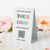 Plaque De Table Logo d'entreprise personnalisé Texte Code QR Table (In SItu (Mariage))