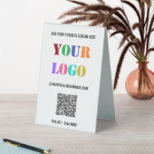 Plaque De Table Logo d'entreprise personnalisé Texte Code QR Table (En SItu (Tableau))