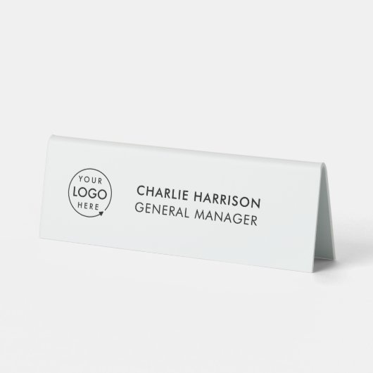 Plaque De Table Logo d'entreprise | Poste de nom professionnel mod (Verso)
