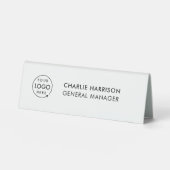 Plaque De Table Logo d'entreprise | Poste de nom professionnel mod (Recto)