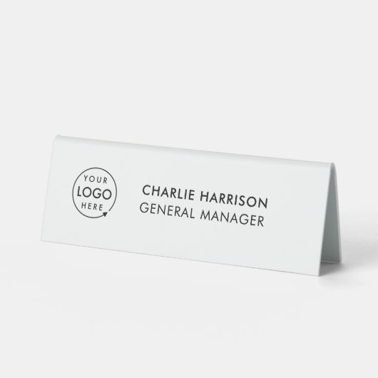 Plaque De Table Logo d'entreprise | Poste de nom professionnel mod (Recto)