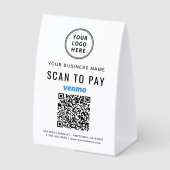 Plaque De Table Logo d'entreprise Venmo Code QR Scan Paiement (Recto)