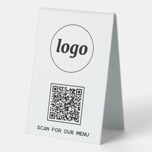 Plaque De Table Logo du code QR Analyse d'entreprise pour le menu (Verso)