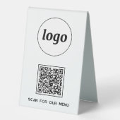 Plaque De Table Logo du code QR Analyse d'entreprise pour le menu (Recto)