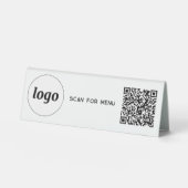 Plaque De Table Logo du code QR Analyse d'entreprise pour le menu (Recto)