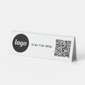 Plaque De Table Logo du code QR Analyse d'entreprise pour le menu (Recto)