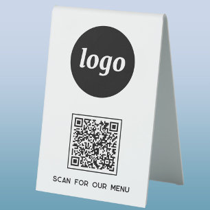 Plaque De Table Logo du code QR Analyse d'entreprise pour le menu