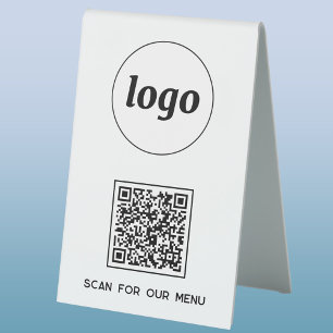 Plaque De Table Logo du code QR Analyse d'entreprise pour le menu