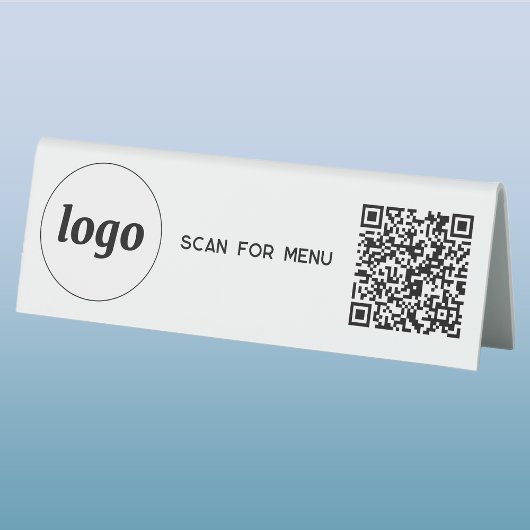 Plaque De Table Logo du code QR Analyse d'entreprise pour le menu