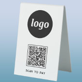 Plaque De Table Logo du code QR Analyse d'entreprise pour payer