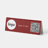 Plaque De Table Logo du code QR Analyse d'entreprise pour payer le (Verso)
