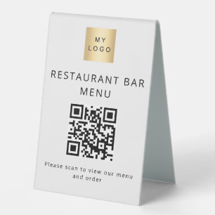 Plaque De Table Logo du menu de numérisation de bar du café du res