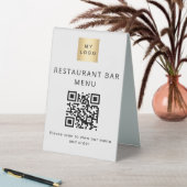 Plaque De Table Logo du menu de numérisation de bar du café du res (En SItu (Tableau))