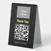 Plaque De Table Logo du menu numérisable sans contact de code QR n (Recto)