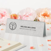 Plaque De Table Logo en lin gris et en justice noire (In SItu (Mariage))